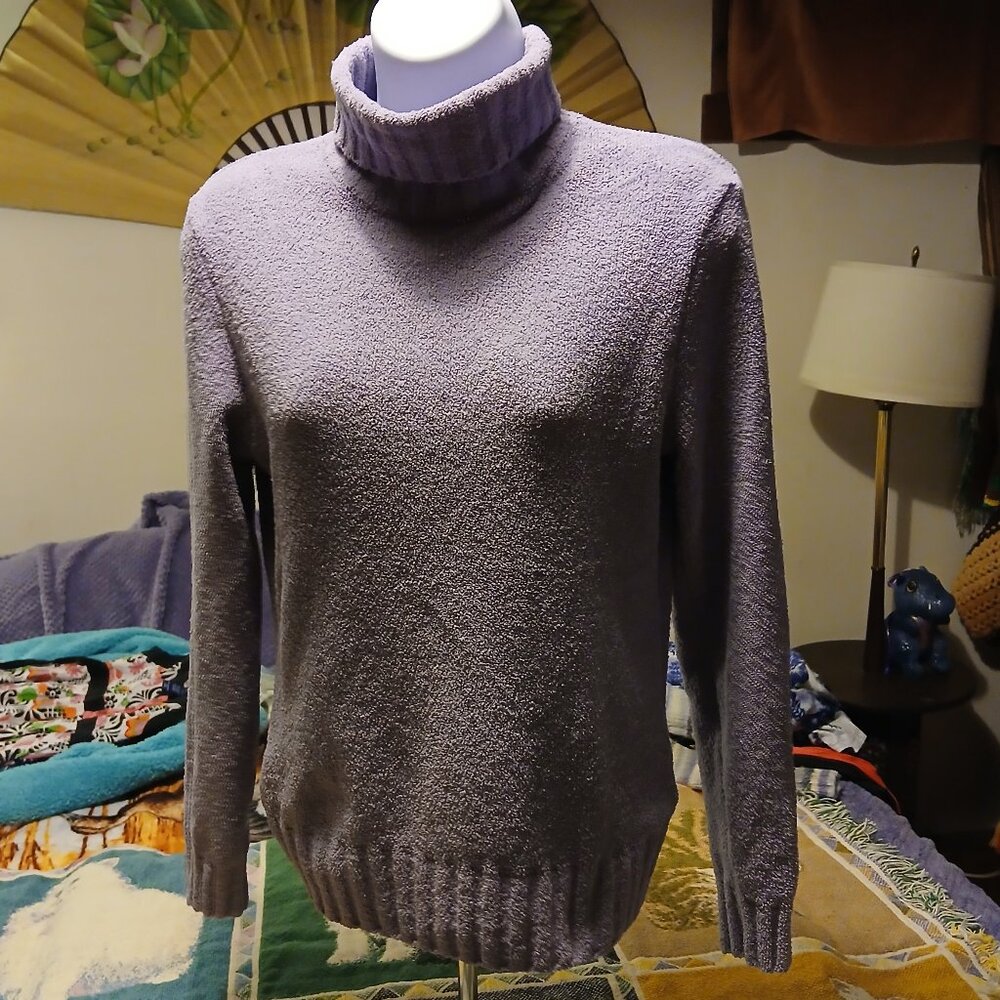 Sonoma Life+Style Small S Purple Knit Long Sleeve Turtleneck Knit Sweater